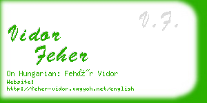 vidor feher business card